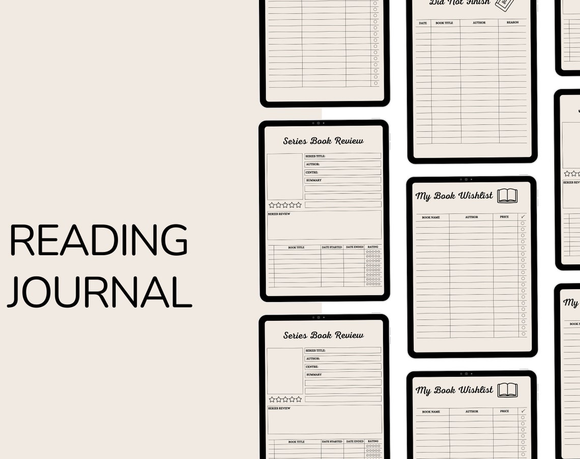 Printable reading tracker journal reading log book tracker book journal