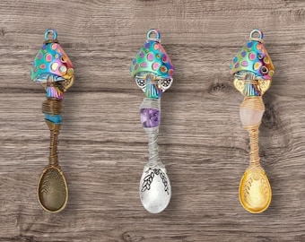 Wire wrapped gem stone Spoons