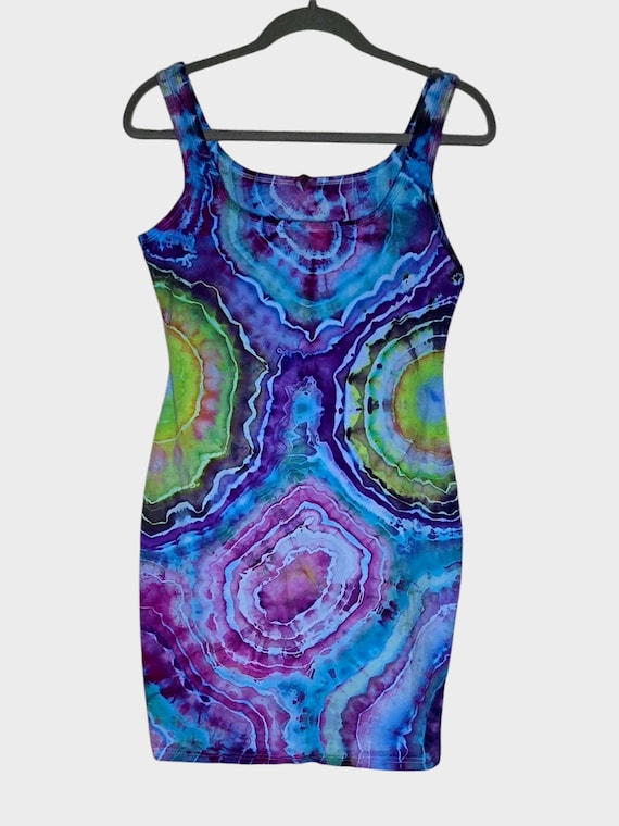 tie-dye slim fit dress