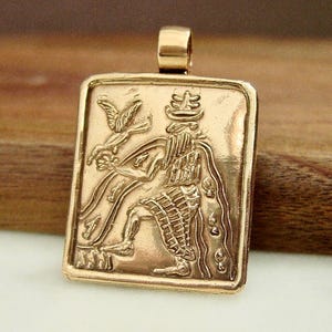 Enki Pendant Necklace: Hand Carved Mesopotamian God of Creation - Anunnaki Sumerian Jewelry