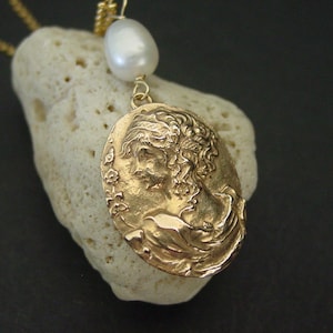Aphrodite Halskette - Handgefertigte Venus Halskette mit Perle - Griechische Göttin der Liebe und Schönheit - Rokoko - Viktorianischer Schmuck - Cameo