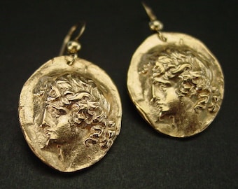 Apollo Earrings - Ancient Rome - Antique Cameo Jewelry - Greek Mythology - Percy Jackson