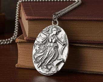 Goddess Diana the Huntress Cameo Gold Plated Pendant Necklace