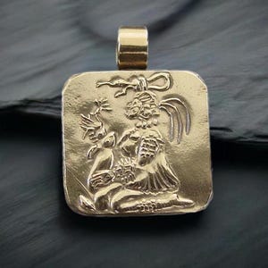 Ixchel Pendant Necklace - Hand Carved Ix Chel Mayan Goddess of Fertility, Midwifery & Medicine
