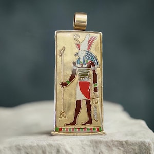 Horus Necklace - Ancient Egyptian God of the Sky and Protection - Hand Painted