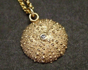 Sea Urchin Necklace Dainty - Handcrafted Shell Necklace - Summer Jewelry