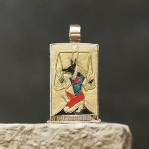 Anubis Necklace - Hand Carved and Painted Guardian of the Dead - Unisex - Ancient Egyptian Jewelry - Anubis Pendant
