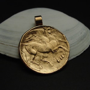Pegasus Pendant - Carthage Phoenician Coin Necklace - Ancient Coin Reproduction - Museum Replica - Percy Jackson Necklace