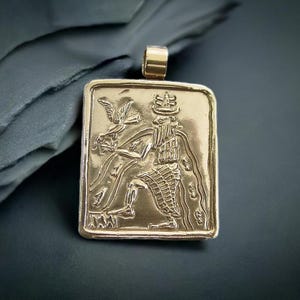 Enki Pendant Necklace - Hand Carved Mesopotamian God of Creation - Sumerian Babylonian Assyrian Jewelry - Anunnaki - Annunaki God