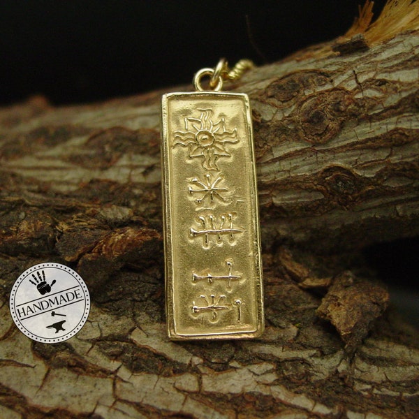 Cuneiform Ishtar Inanna Astarte Assyrian Goddess of Love & War Necklace - Sumerian Jewelry - Anunnaki