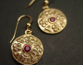 Byzantine Earrings With Garnet Medieval Earrings Byzantine Jewelry