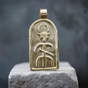 Adad Ishkur Mesopotamian Storm God Necklace - Hand Carved Sumerian Jewelry - Mesopotamia - Assyrian - Hadad Pendant