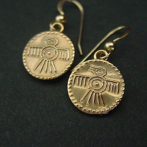 Quetzal Art Earrings - Hand Carved Tiny Bird Earrings - Aztec God Quetzalcoatl - Mesoamerica Mayan Inspired