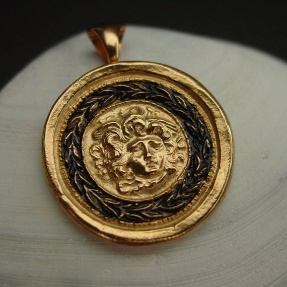 Medusa Necklace Medusa Pendant Medusa Medallion Gorgon Intaglio Antique Cameo Jewelry Percy Jackson Gorgone Meduse Etsy