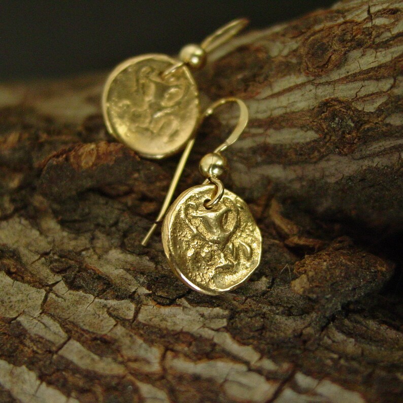 Cup of Bacchus Dionysus Small Coin Earrings Dainty Wine Cup Earrings Ancient Greek Coin Dionysus Jewelry Museum Earrings image 4
