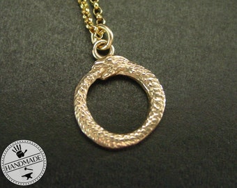 Ouroboros Necklace - Tiny Hand Sculpted Serpent