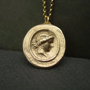 Demeter Necklace: Handcrafted Ceres Pendant - Goddess of Harvest in Gold Bronze or Silver