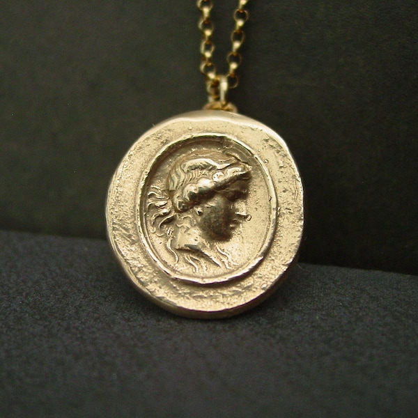 Demeter Necklace: Handcrafted Ceres Pendant - Goddess of Harvest in Gold Bronze or Silver
