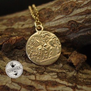 Goddess Rhiannon Celtic Coin Necklace - Gaulish Goddess Epona - Museum Replica