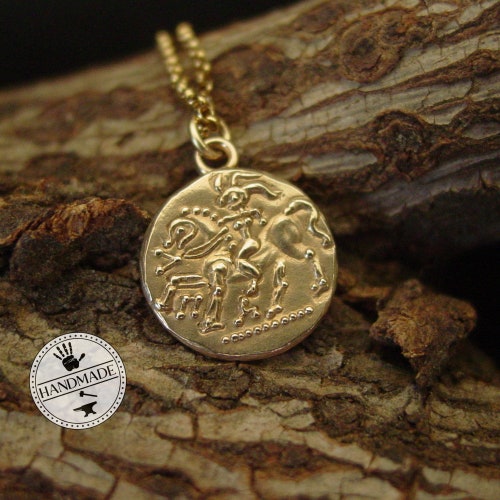 Goddess Rhiannon Celtic Coin Necklace 