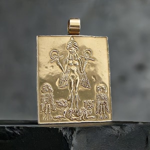 Lilith Pendant - Inanna Ishtar - Hand Carved Sumerian Goddess Ereshkigal - Queen of the Night - Burney Relief - Assyrian