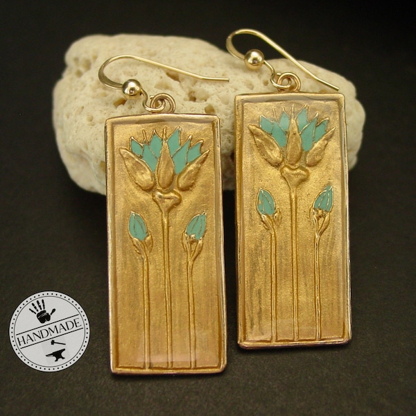 Egyptian Blue Lotus Earrings - Ancient Egypt - Egyptian Earrings - Nymphaea Caerulea - Egyptian Replica