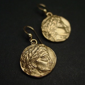 Apollo Coin Earrings - Handcrafted Ancient Greek Coin Reproduction - Greek Mythology - Ancient Rome - Percy Jackson
