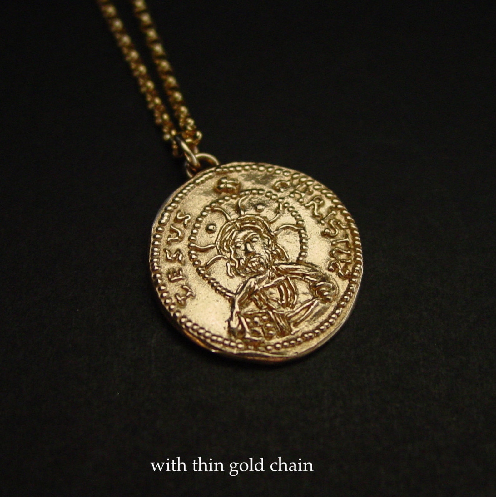 Jesus Coin Jesus Christ Jewelry Byzantine Coin Necklace Etsy