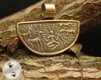 Cernunnos Pendant - Horned God Herne The Hunter - Kernunnos - Gaul God of Nature and Forest - Gundestrup Cauldron - Gaulois