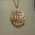 Vintage Victorian Three Graces Cameo Necklace: Handcrafted Goddess Pendant - Elegant Historical Jewelry