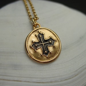Occitan Cross Necklace - Hand Carved Small and Feminine Cathar Cross - Croix Occitane - French Cross Necklace - Medieval Cross