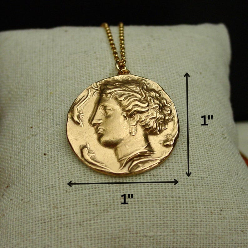 Persephone Necklace: Handcrafted Goddess Proserpina Ancient Greek Coin Pendant image 9