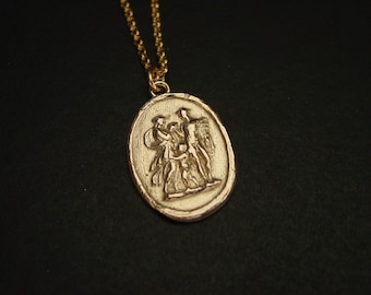 Dios Hermes, Afrodita y Niño Dios Hermafrodito Intaglio Cameo Collar - Dios Mercurio - Percy Jackson - Mitología griega - Antigua Roma