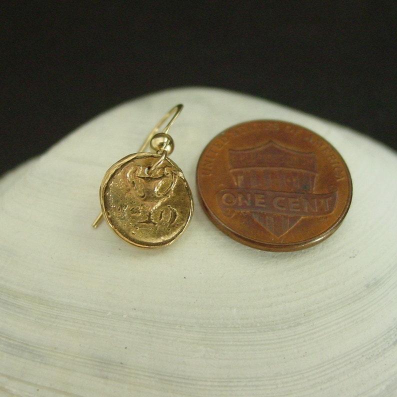 Cup of Bacchus Dionysus Small Coin Earrings Dainty Wine Cup Earrings Ancient Greek Coin Dionysus Jewelry Museum Earrings image 8
