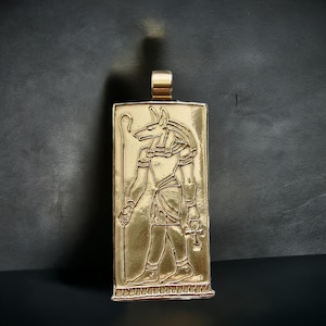 Anubis Pendant Necklace Standing - God of Death - Hand Carved - Egyptian Jewelry