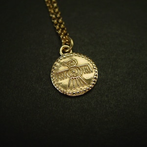 Quetzal Art Necklace - Tiny Bird Necklace - Aztec God Quetzalcoatl - Mesoamerica Mayan Necklace