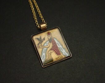 Enki Mesopotamia God of Creation Pendant - Assyrian Jewelry - Anunnaki - Sumerian Necklace - Babylonian - Annunaki God