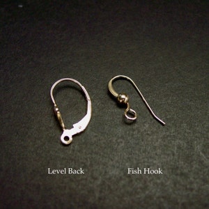 May include: Two earring hook styles: a level back and a fish hook. Both are silver in color.