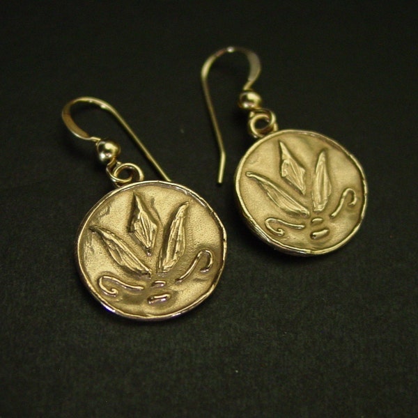 Nelumbo Nucifera - Greek Lotus Earrings - Water Lily - Nenuphar - Boucles d'oreilles Originales - Museum Replica