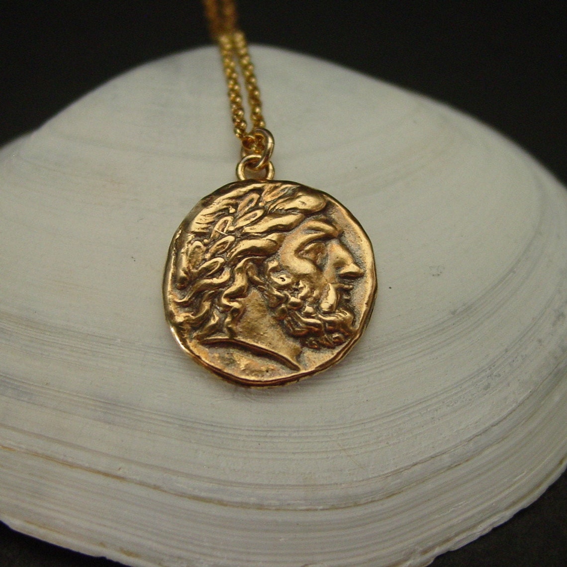 Zeus Pendant Jupiter Zeus Necklace Ancient Greek Coin | Etsy