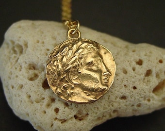 Apollo Necklace - Handcrafted Ancient Rome Coin Reproduction - Percy Jackson - Apollo Coin - Apollo Pendant