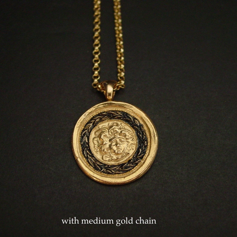 Medusa Necklace Medusa Pendant Medusa Medallion Etsy