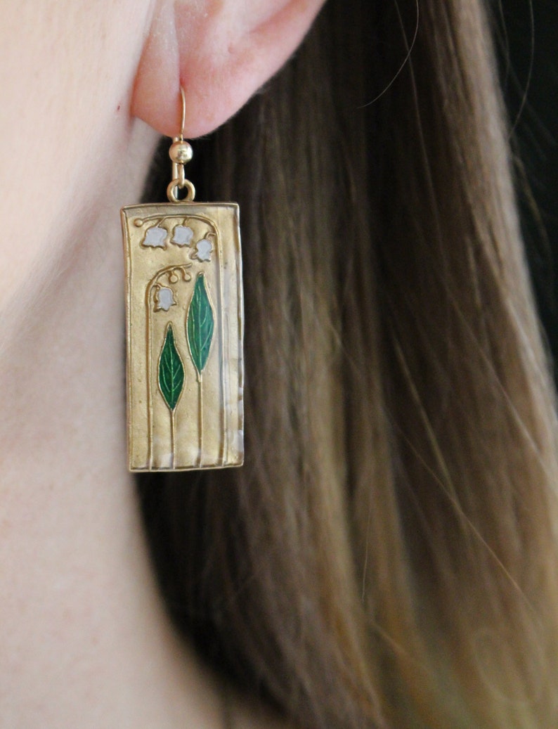 Lily of the Valley Earrings Art Deco Earrings Muguet Etsy