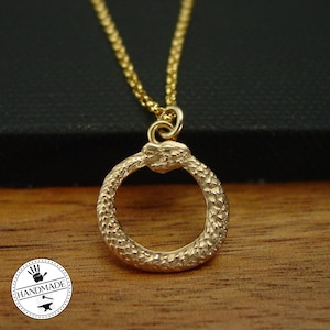 Ouroboros Necklace - Tiny Hand Sculpted Serpent