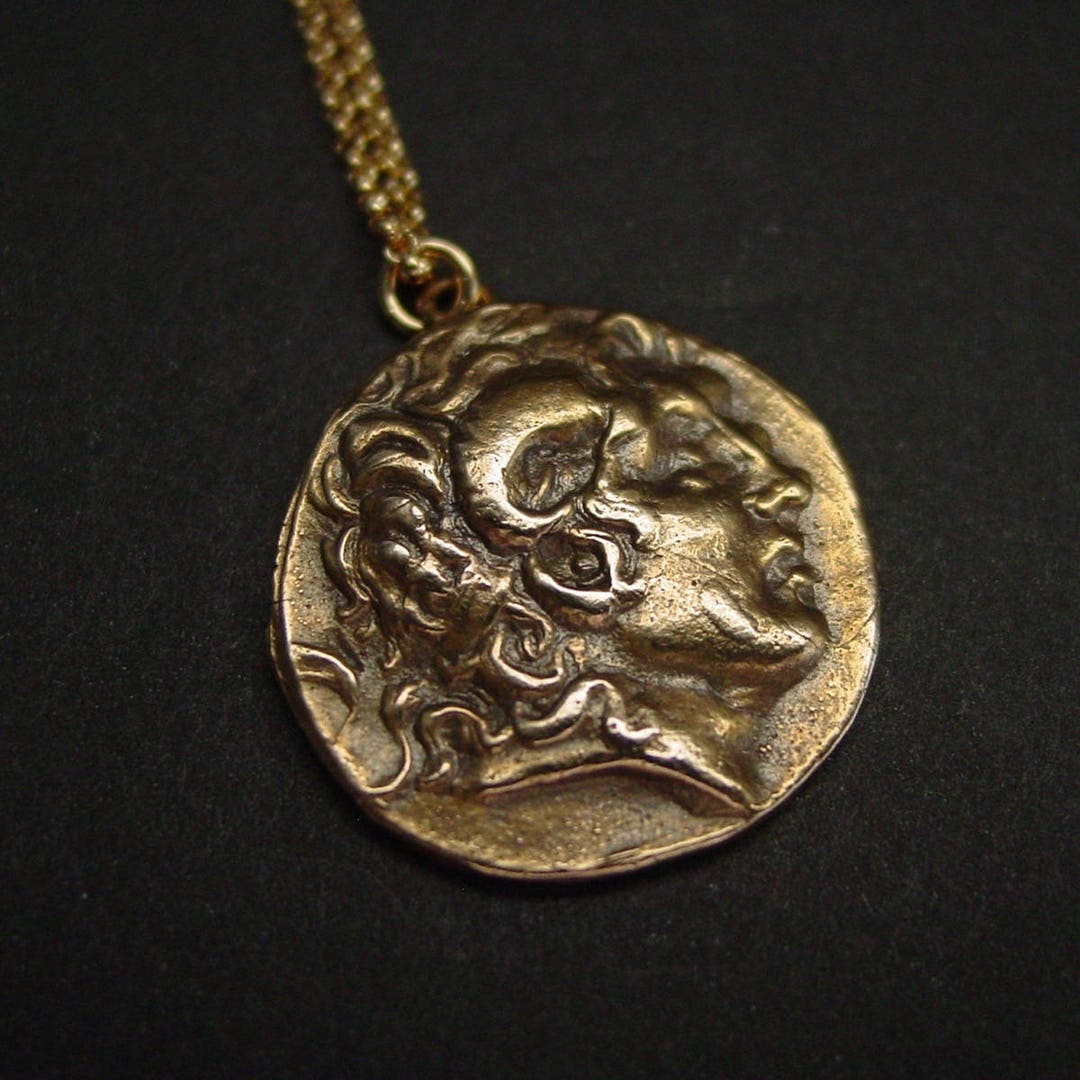 Alexander the Great Necklace Alexander the Great Pendant Ancient Greek Men Coin Necklace King of