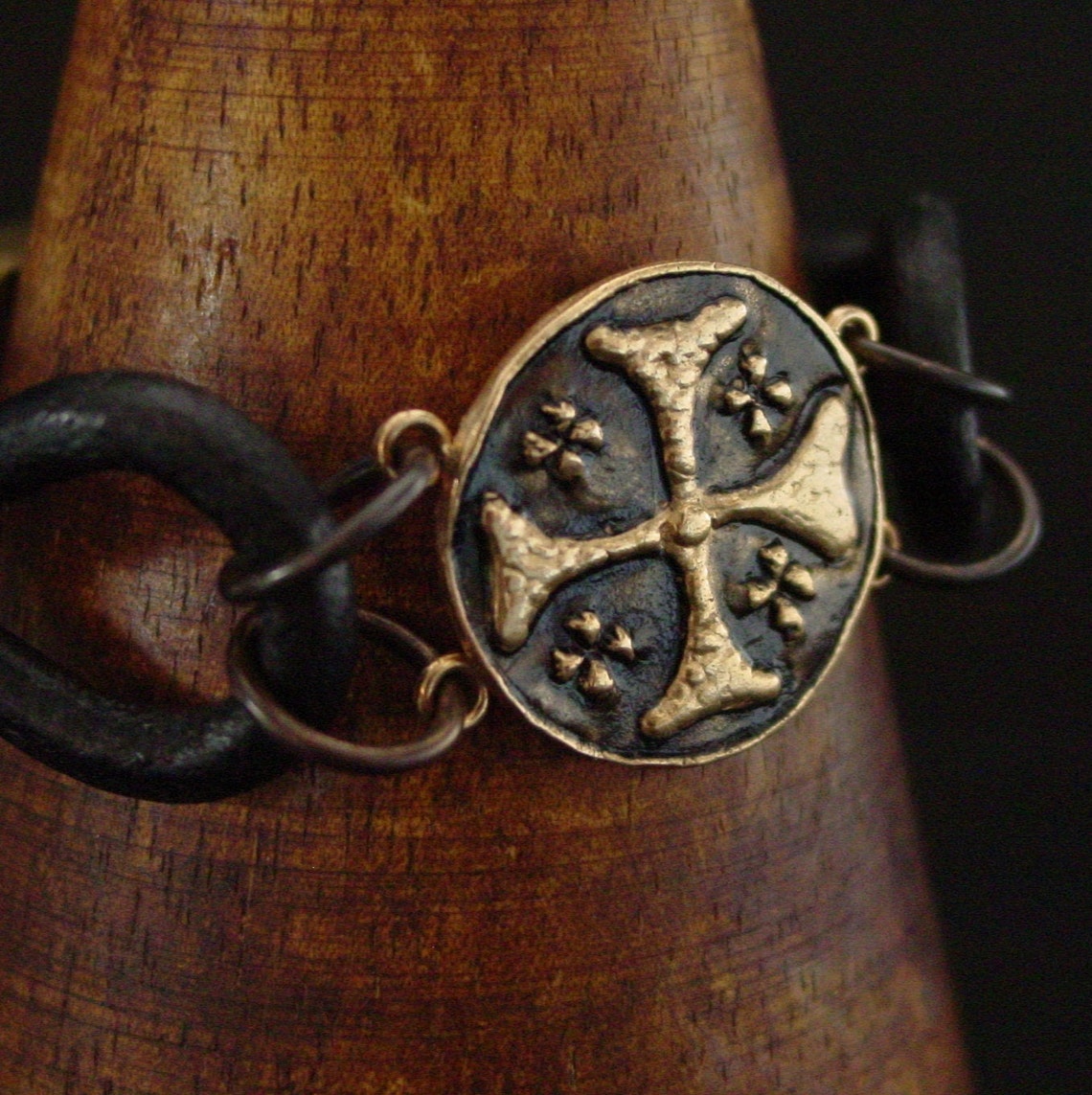Templar Cross Jerusalem Cross Leather Bracelet for Men Etsy UK