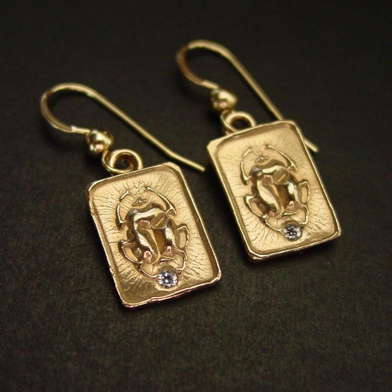 Egyptian Scarab Earrings - Handcrafted Beetle Earrings - Ancient Egypt Jewelry Replica - Ra God - Skarabaus - Scarabee
