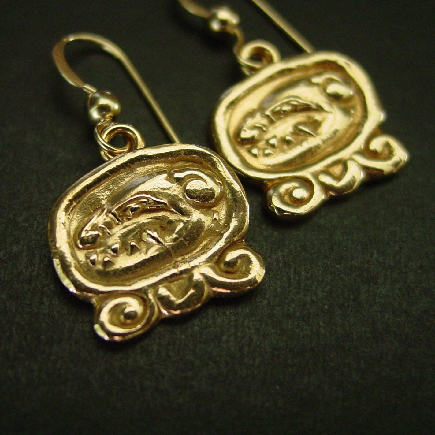 Dog Mayan Earrings Tzi Talisman for Advisor Helper Justice Law and Order Mesoamerican Jewelry Etsy