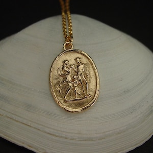 God Hermes, Aphrodite and Baby Boy God Hermaphroditus Intaglio Cameo Necklace God Mercury Percy Jackson Greek Mythology Ancient Rome image 2