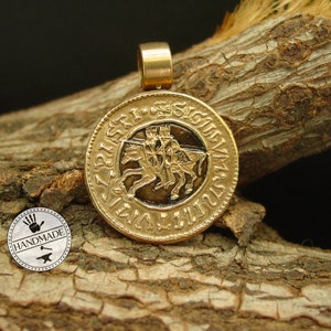 Knights Templar Necklace - Hand Carved Templar Pendant - Seal - Medieval Necklace - Crusaders - Templier
